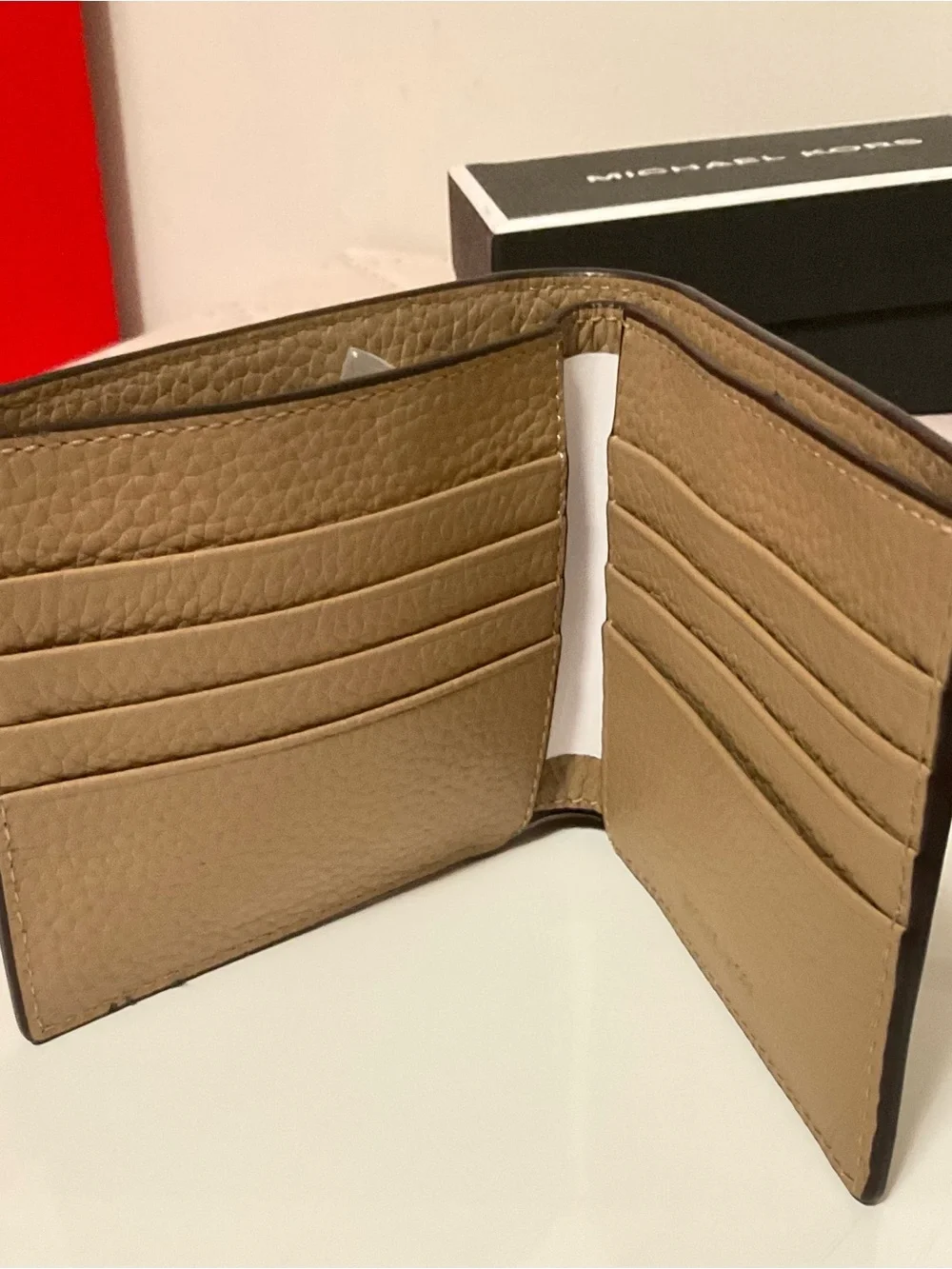 Michael Kors Men’s Tan Leather MK Bi-Fold Wallet (NWT)